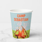 Marshmallows Campfire Outdoors Adventure Verjaarda Papieren Bekers (Achterkant)