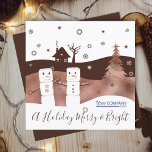 Marshmallows Chocolate Brown Company Christmas Kaart<br><div class="desc">De kleur verandert deze chocolade bruine & bronzen folie marshmallow kerstkaart in uw eigen bedrijfshexawaarden! De bruine vectorkunstwerk op deze kaart kan in om het even welke kleuren worden veranderd, terwijl het glanzende bronzen ontwerp van de folie andere filters heeft om van te kiezen. Upload uw logo van om het...</div>