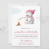 Marshmallows en Hot Chocolate Snowman Holiday Kaart (Voorkant)