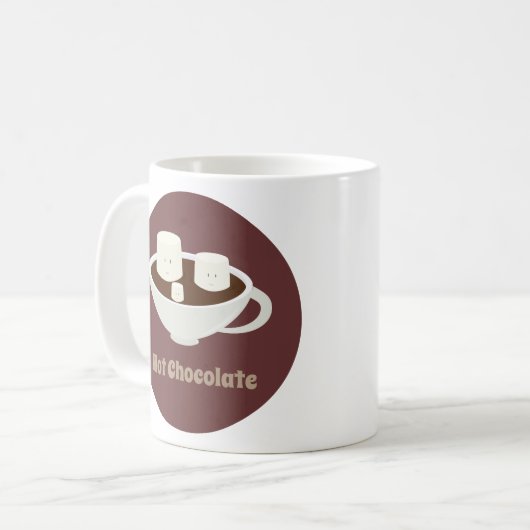 Marshmallows in Hot Chocolate Mok met woorden (Voorkant links)