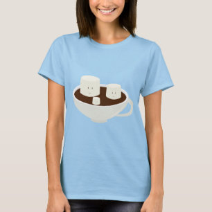 Marshmallows in warme chocolade t-shirt