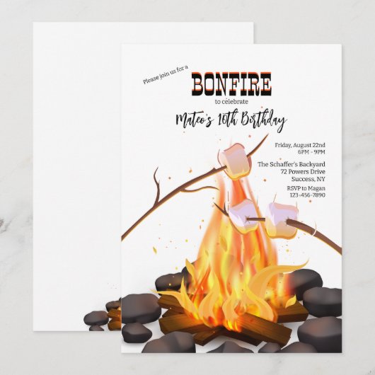 Marshmallows Roosteren Kaart (Voorkant / Achterkant)