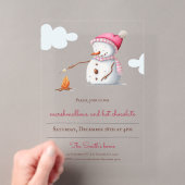 Marshmallows Warme Chocolade Sneeuwman Feestdagen Acryl Uitnodigingen (Insitu (Draagbaar))