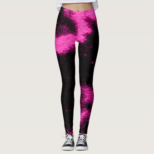 Marshmello Roze Zwart Licht Remix Dans Leggings (Voorkant)