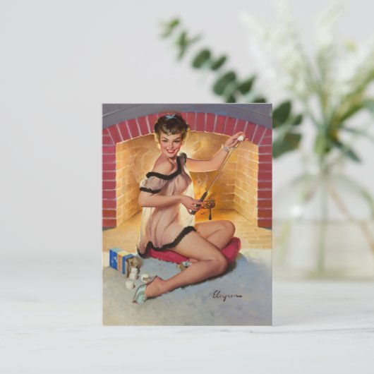 Marshmellow Pin Up Briefkaart (Staand voorkant)