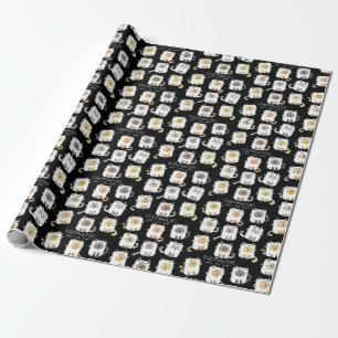 MARSHmeowLOWS Whimsical Wordplay Cat Marshmallows Cadeaupapier