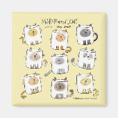 MARSHmeowLOWS Whimsical Wordplay Cat Marshmallows Magneet (Voorkant)