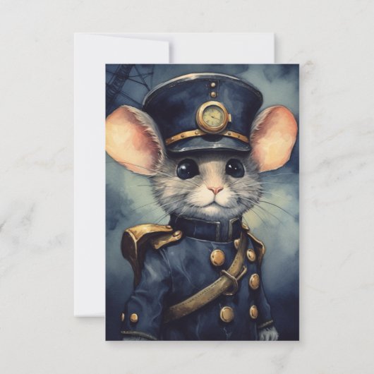 Marshmousetail Dank u Steampunk dier Custom Bedankkaart (Achterkant)