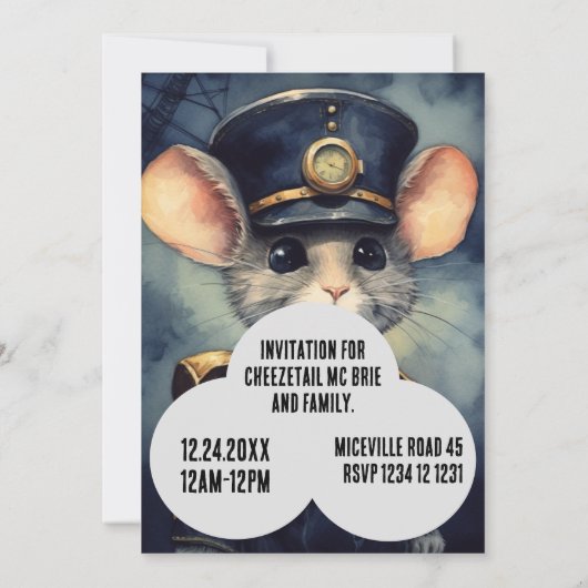 Marshmousetail Stoomtech Dier Aangepaste naam Kaart (Achterkant)