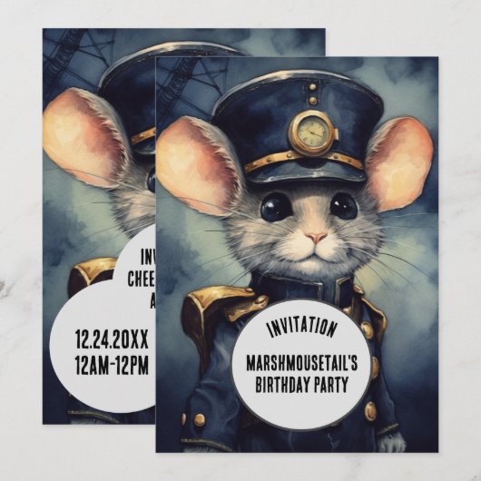 Marshmousetail Stoomtech Dier Aangepaste naam Kaart (Voorkant / Achterkant)