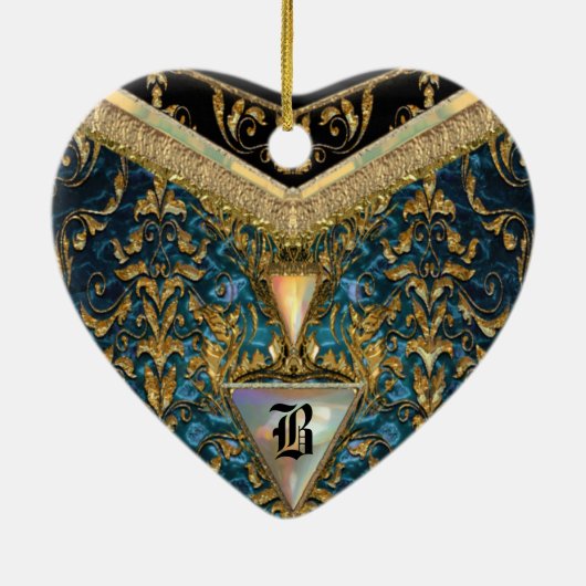 Marshwell Cordell Victoriaans Monogram Keramisch Ornament (Achterkant)