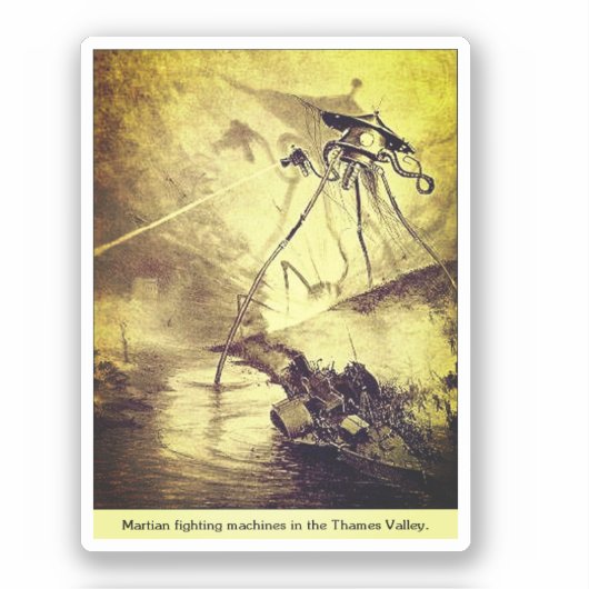 Marsmannetjes ontladen Heat-Rays Sticker (Voorkant)