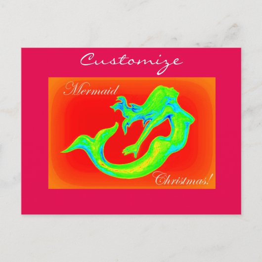 marsmansme christmas rood feestdagenkaart (Voorkant)