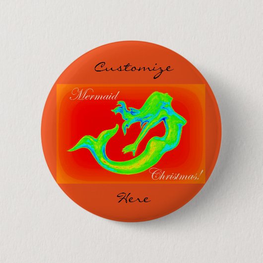 marsmansme christmas rood ronde button 5,7 cm (Voorkant)