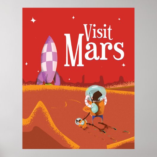 Marsreis vintage reisposter poster (Voorkant)