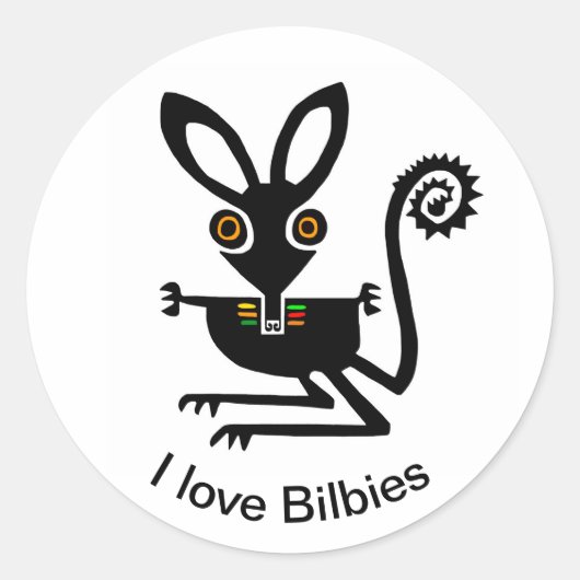Marsupial - Ik hou van BILBIES - Wildlife - Natuur Ronde Sticker (Voorkant)