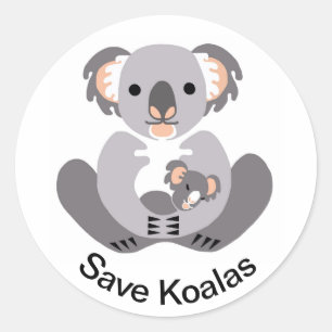 Marsupial- Save KOALAS - Wildlife- Natuur Ronde Sticker