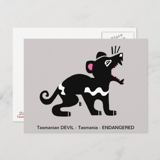 Marsupial - Tasmaanse DUIVEL - Aussie Wildlife Briefkaart (Voorkant / Achterkant)