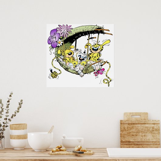 Marsupilami in nest with Familiy Poster (Keuken)