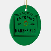 Marsveldmassachusetts kerst keramisch ornament (Rechts)
