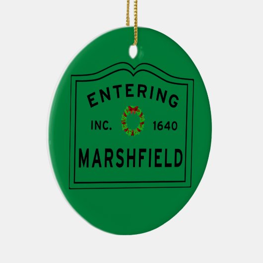 Marsveldmassachusetts kerst keramisch ornament (Rechts)