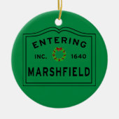 Marsveldmassachusetts kerst keramisch ornament (Voorkant)