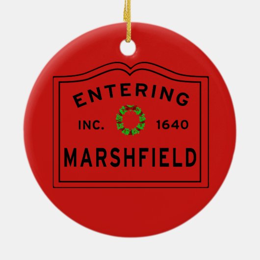 Marsveldmassachusetts kerst keramisch ornament (Achterkant)