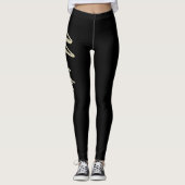 Marta white gold Handwriting Hose Leggings (Voorkant)