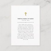 Martelaar Juvenaly van Alaska Orthodox Prayer Kaar Plaatskaartje (Achterkant)