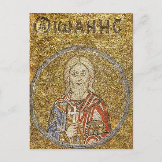 Martelaar van Sebaste John Byzantine Mozaïek Icon Briefkaart (Voorkant)