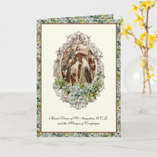 Martelaars van Compiègne Carmelites Religious Flor Kaart (Gele Bloem)