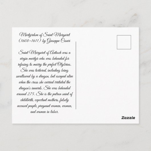 Martelaarschap van Sint Margaretha Briefkaart (Achterkant)