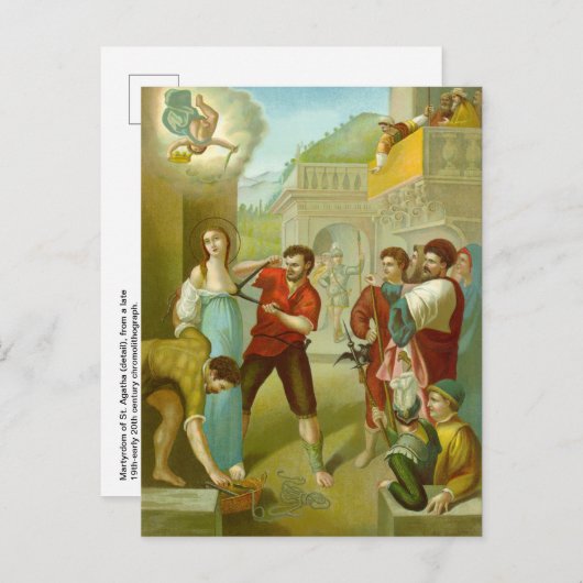 Martelaarschap van St. Agatha (M 003) Briefkaart # (Voorkant / Achterkant)