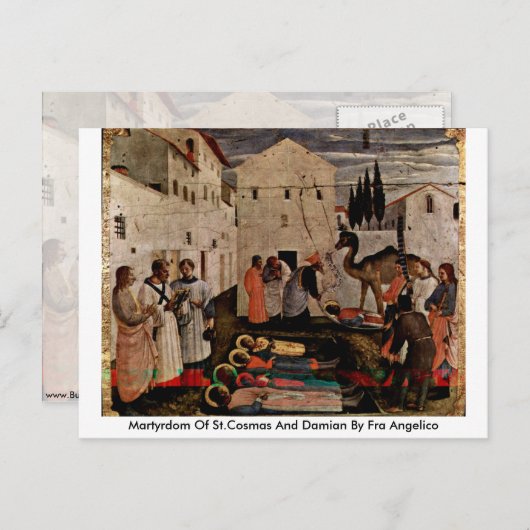 martelaarschap van St. Cosmas en Damian door Fra A Briefkaart (Voorkant / Achterkant)