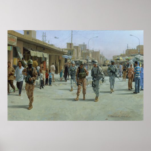Martelarenmarkt door Larry Selman Print (Voorkant)
