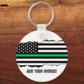 Martelen naar buiten kijken naar groene lijnvlag | sleutelhanger (Voorkant)