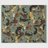 Marten species of the world cadeaupapier (Vlak)