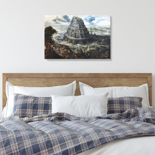 Marten van Valckenborch De toren van Babel Canvas Afdruk (Insitu (Slaapkamer))
