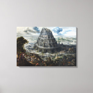 Marten van Valckenborch De toren van Babel Canvas Afdruk