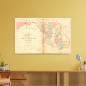 Martenet's Map of Maryland, Atlas Edition Canvas Afdruk (Insitu (Woonkamer))