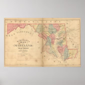 Martenet's Map of Maryland, Atlas Edition Poster (Voorkant)
