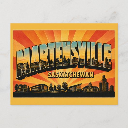 Martensville Saskatchewan Gezinsstad Briefkaart (Voorkant)