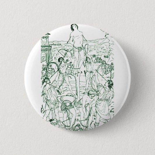 Marter van Sint-Sebastiaan Ronde Button 5,7 Cm (Voorkant)