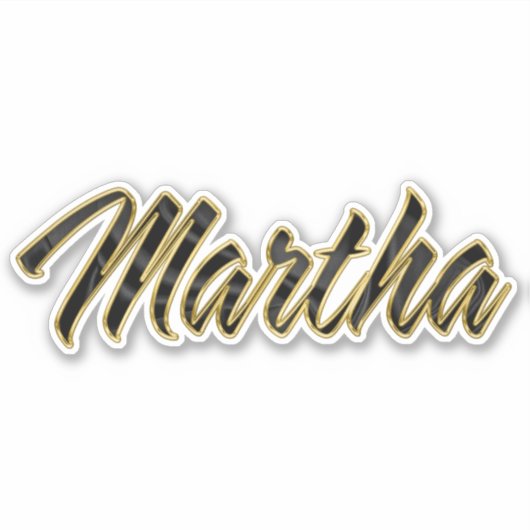 Martha black gold Lettering Aufkleber Sticker (Voorkant)