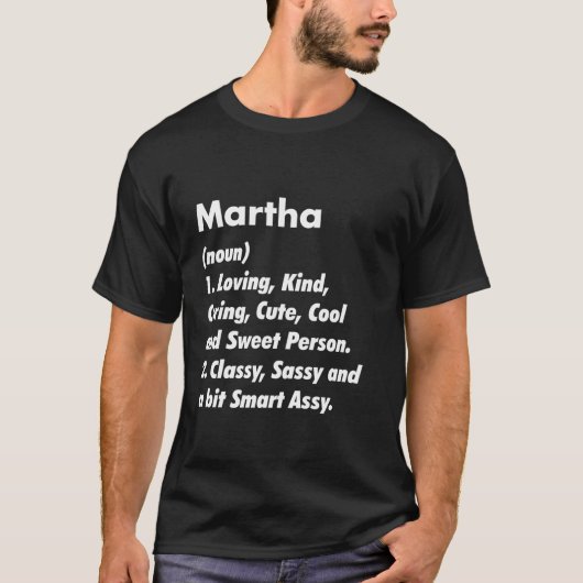 Martha Definition Specialized Funny Birthday Gift T-shirt (Voorkant)