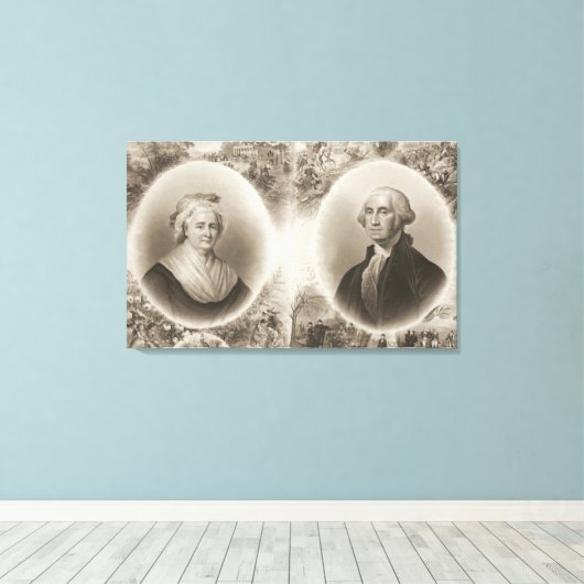 Martha en George Washington 1876 Canvas Afdruk (Insitu (Houten vloer))