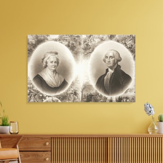 Martha en George Washington 1876 Canvas Afdruk (Insitu (Woonkamer))