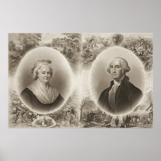 Martha en George Washington 1876 Poster (Voorkant)