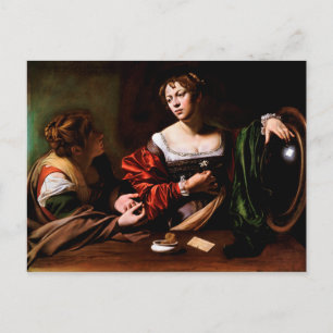 Martha en Mary Magdalene door Caravaggio (c 1598) Briefkaart