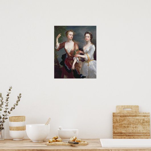 Martha en Teresa Blount, 1716 Poster (Keuken)